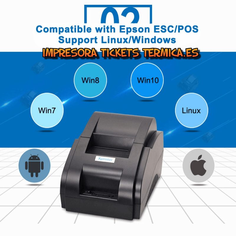 Approx appPOS58PORTABLE+ Impresora de Tickets Térmica Portátil Bluetooth/USB